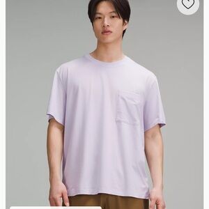 Lululemon Chest Pocket Relaxed Fit  T Pink/white